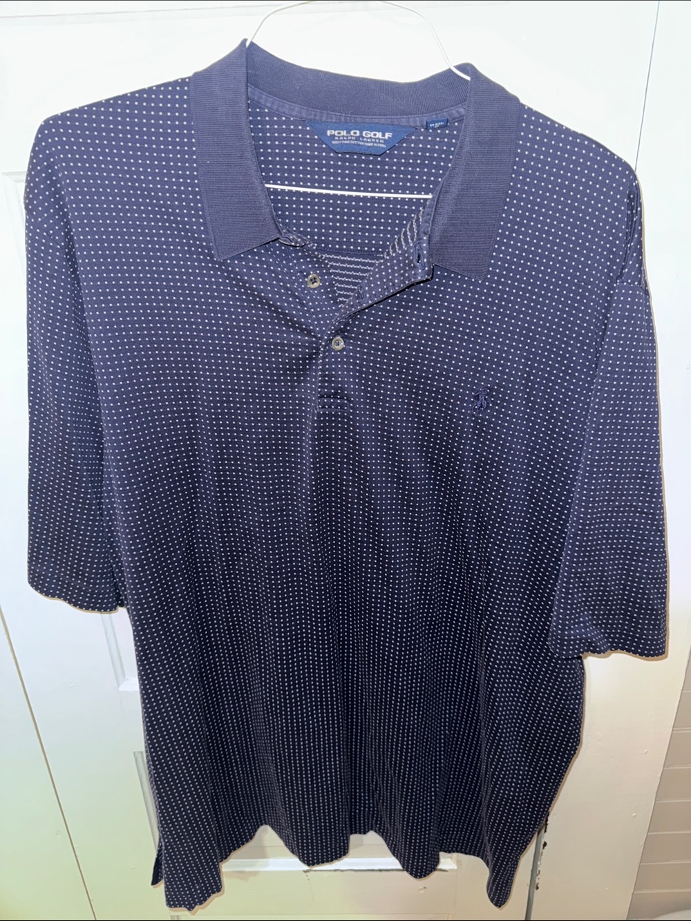 Polo Golf by Ralph Lauren Navy Microdot Polo Shirt XXL Y2K